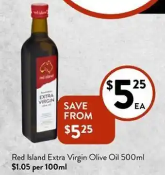 Foodworks Red Island Extra Virgin Olive Oil 500ml offer