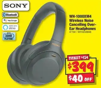 JB Hi-Fi WH-1000XM4 Wireless Noise Cancelling Over-Ear Headphones offer