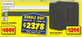 JB Hi-Fi SONOS ARC+ SONOS SUB offer
