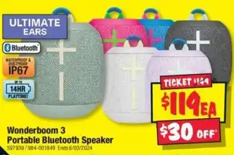 Wonderboom 3 Portable Bluetooth Speaker