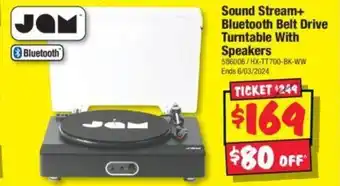 JB Hi-Fi Sound Stream+ Bluetooth Belt Drive Turntable With Speakers offer