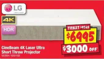 JB Hi-Fi CineBeam 4K Laser Ultra Short Throw Projector offer