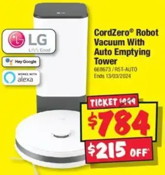 JB Hi-Fi CordZero Robot Vacuum With Auto Emptying Tower offer