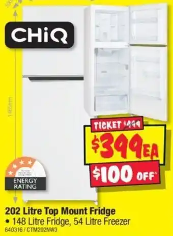 JB Hi-Fi 202 Litre Top Mount Fridge offer