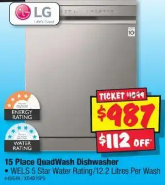 JB Hi-Fi 15 Place QuadWash Dishwasher offer