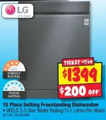 JB Hi-Fi 15 Place Setting Freestanding Dishwasher offer