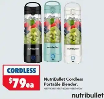 NutriBullet Cordless Portable Blender.
