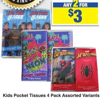 My Chemist Kids Pocket Tissues 4 Pack Assorted Variants 2 for offer