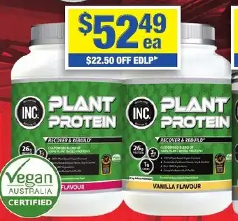 My Chemist INC. Plant Protein 2kg Assorted Variants offer
