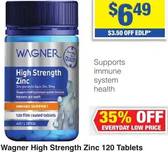 My Chemist Wagner High Strength Zinc 120 Tablets offer
