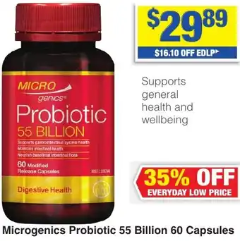 My Chemist Microgenics Probiotic 55 Billion 60 Capsules offer