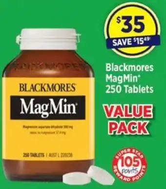 Star Discount Chemist Blackmores MagMin 250 Tablets offer