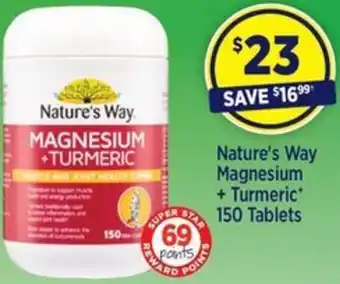 Star Discount Chemist Nature's Way Magnesium + Turmeric* 150 Tablets offer