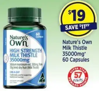 Nature's Own Milk Thistle 35000mg* 60 Capsules