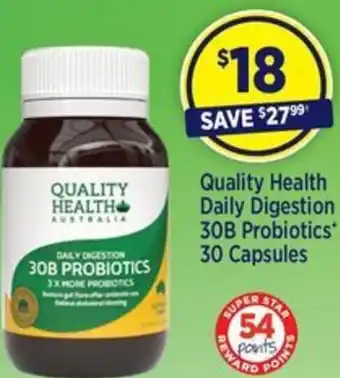 Quality Health Daily Digestion 30B Probiotics* 30 Capsules