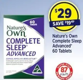 Star Discount Chemist Nature's Own Complete Sleep Advanced* 60 Tablets offer