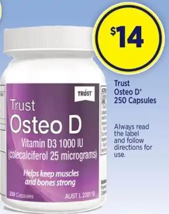Star Discount Chemist Trust Osteo D* 250 Capsules offer