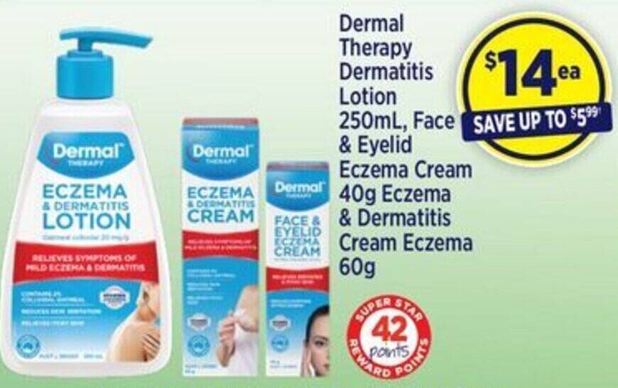 Dermal 40g Eczema FACE&& Dermatitis EYELID Cream Eczema 60g offer at