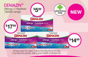 Priceline Demazin Alelrgy + Hayfever Relief offer