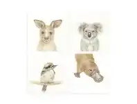 Baby Bunting The Peanut Shell Art Prints Australian Animals 4 Pack offer