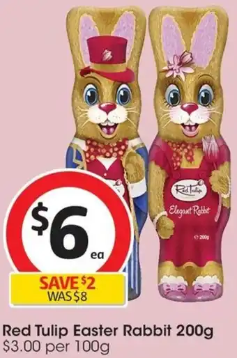 Coles Red Tulip Easter Rabbit 200g offer