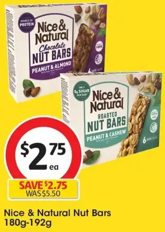 Coles Nice & Natural Nut Bars 180g-192g offer