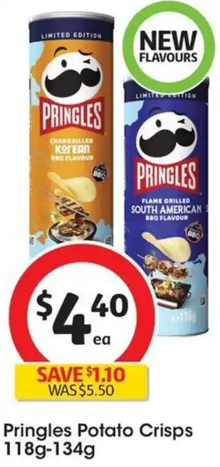 Coles Pringles Potato Crisps 118g-134g offer