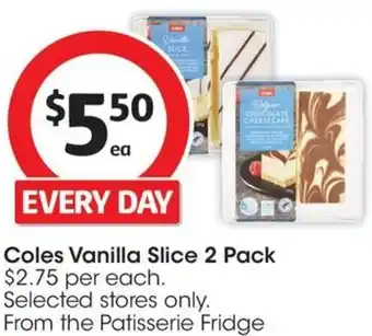 Coles Coles Vanilla Slice 2 Pack offer