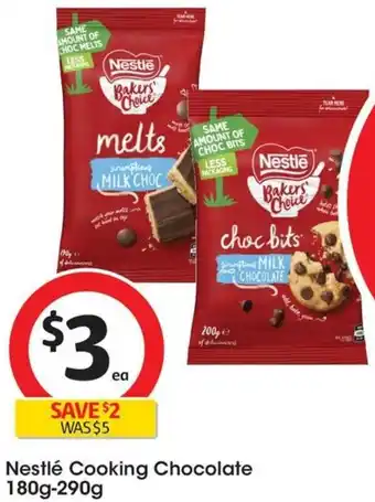 Coles Nestlé Cooking Chocolate 180g-290g offer