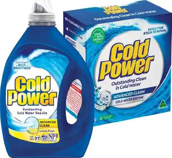 IGA Cold Power Laundry Liquid 2 Litre or Powder 2kg Selected Varieties offer