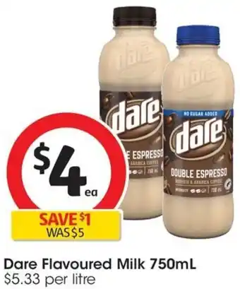 Coles Dare Flavoured Milk 750ml offer
