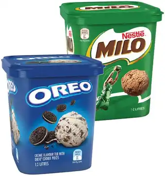 IGA Oreo or Nestlé Milo Ice Cream 1.2 Litre offer