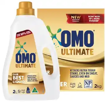 IGA OMO Ultimate or Expert Laundry Liquid 2 Litre, Powder 2kg or Capsules 28 Pack Selected Varieties offer