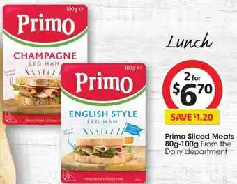 Coles Primo Sliced Meats 80g-100g offer