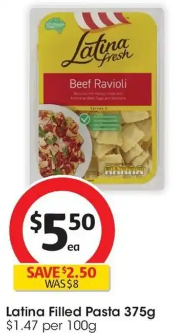 Coles Latina Filled Pasta 375g offer