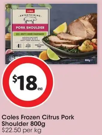 Coles Coles Frozen Citrus Pork Shoulder 800g offer