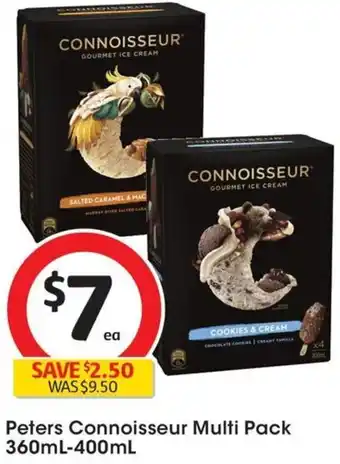 Coles Peters Connoisseur Multi Pack 360mL-400mL offer