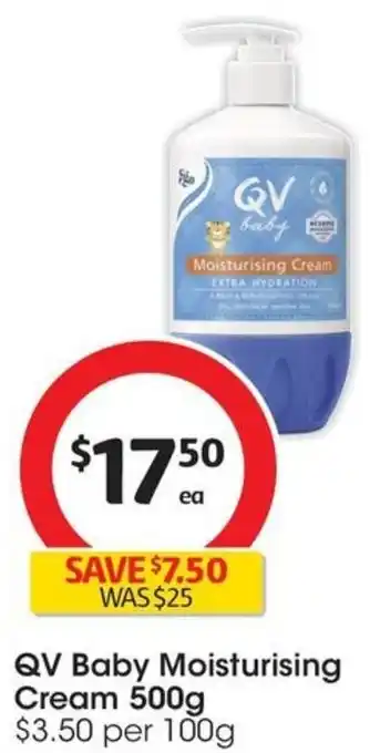 Coles QV Baby Moisturising Cream 500g offer