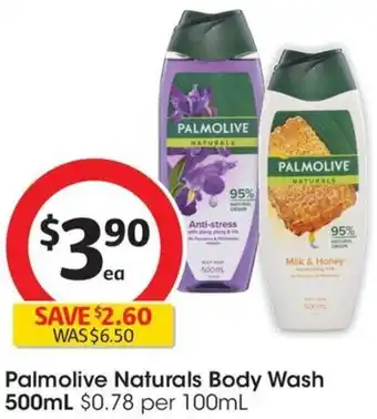 Coles Palmolive Naturals Body Wash 500mL offer