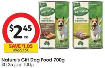 Coles Nature's Gift Dog Food 700g offer