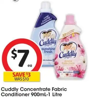 Coles Cuddly Concentrate Fabric Conditioner 900mL-1 Litre offer