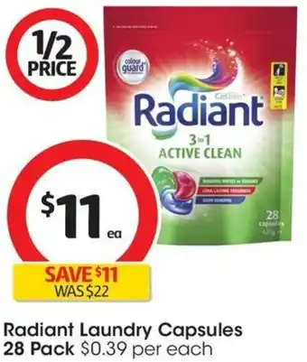 Coles Radiant Laundry Capsules 28 Pack offer