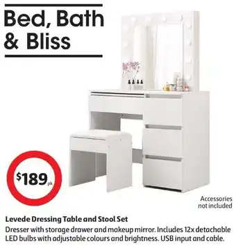 Coles Levede Dressing Table and Stool Set offer