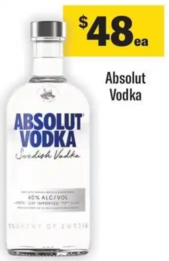 Coles ABSOLUT VODKA offer