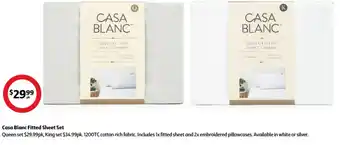 Coles Casa Blanc Fitted Sheet Set offer