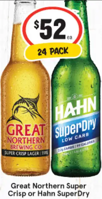 IGA Great Northern Super Crisp or Hahn SuperDry offer