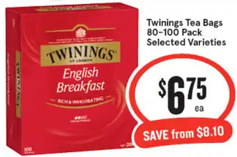 Twinings Tea Bags 80-100 Pack