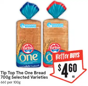 IGA Tip Top The One Bread 700g offer