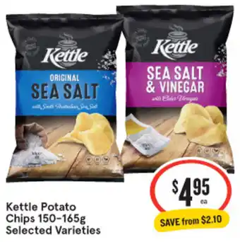 IGA Kettle Potato Chips 150-165g offer