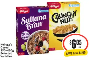 IGA Kellogg's Cereal 290-420g offer